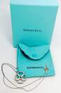 Tiffany & Co 925 Clover Four Hearts Pendant Cable Chain Necklace & Dust Bag IOB image number 1