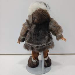 Inuit Real Fur Coat 17 in Porcelain Doll alternative image
