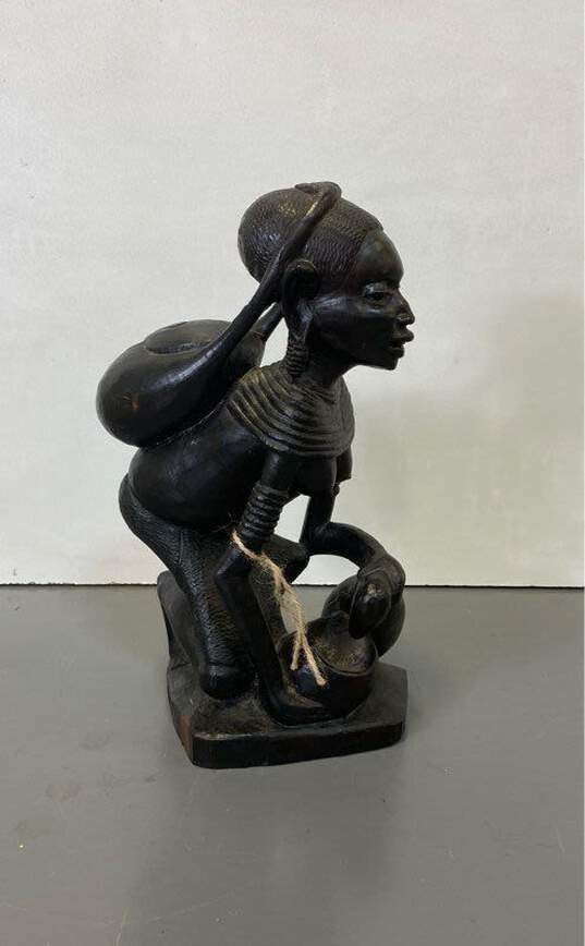 Wooden Sculpture Hand Carved African Woman Sculpture image number 2