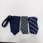 Pair of Roundtree & Yorke Navy Blue Ties & 1 Noel Holiday Plaid Men's Tie image number 1