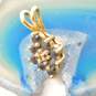 14K Gold Diamond Accent & Sapphire Cluster Pendant 1.4g image number 3