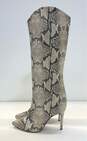 Schutz Snake Embossed Leather Pointed Toe Boots Beige Natural 7 image number 2