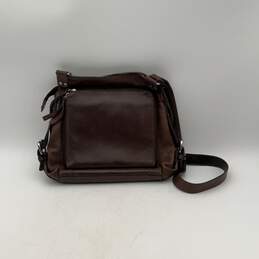 Fossil Womens Brown Leather Adjustable Strap Zipper Pocket Crossbody Bag Purse alternative image