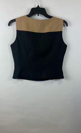 NWT Kasper Womens Black Tan Round Neck Sleeveless Cropped Tank Top Size 4P alternative image