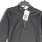 NWT Womens Black Long Sleeve 1/4 Zip Mock Neck Ruffle Hem Shift Dress Sz L image number 3