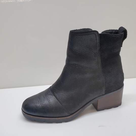 Sorel Cate Bootie Black Leather Sz 8 Ankle Boots image number 3