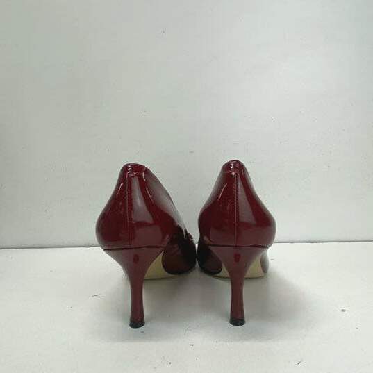 Nine West Patent Leather Kitten Heels Red 6 image number 4