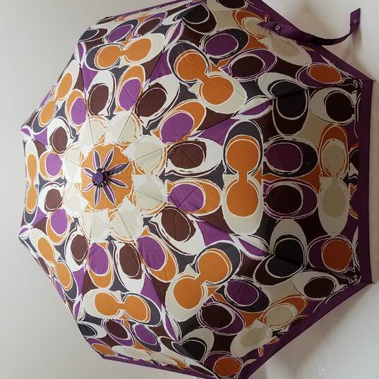 Buy the Coach Purple Signature Umbrella | GoodwillFinds