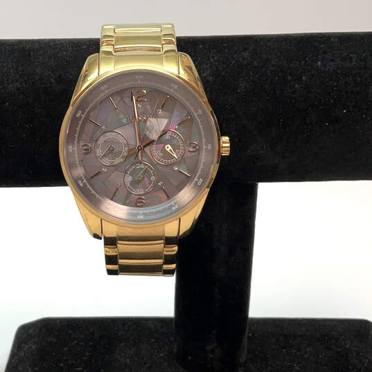 Designer Fossil BQ-1681 Gold-Tone Stainless Steel Round Analog Wristwatch image number 1