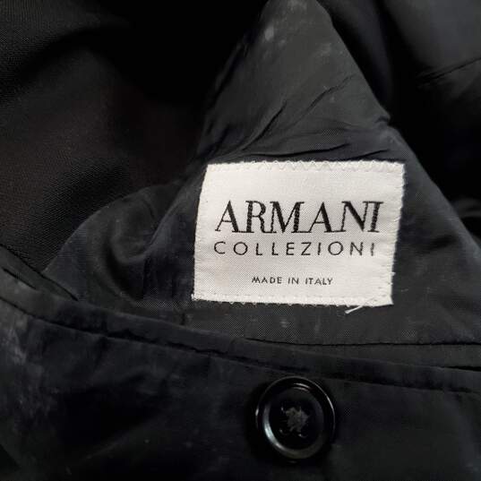 Armani Collezioni Black Wool Blazer Jacket Men's Size 42 image number 4