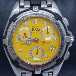 ESQ 40mm WR 100M Chronograph Round Yellow Dial Stainless Steel Watch alternative image