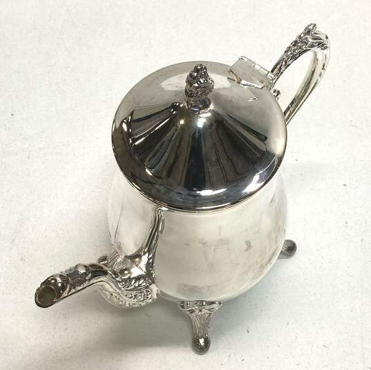 International Silver Company Silver Plate Teapot Cream and Sugar Bowl 3pc Set image number 3