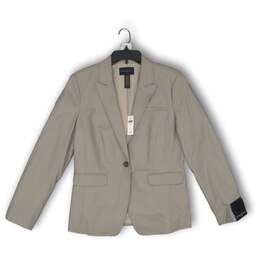 NWT Banana Republic Womens Single-Breasted Blazer Long Sleeve Tan Size 14