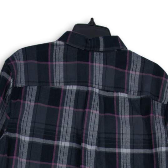 NWT The North Face Mens Black Purple Plaid Long Sleeve Button-Up Shirt Size L image number 4