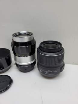 Bundle VTG Nikon Untested* Nikkor-Q Auto 1:3.5 135mm + DX AF-S 18-55mm+ VR Lens+ alternative image