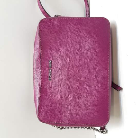 Buy the Michael Kors Purple Leather Crossbody Bag | GoodwillFinds