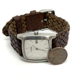Designer Fossil JR-8838 Brown Leather Stainless Steel Analog Wristwatch