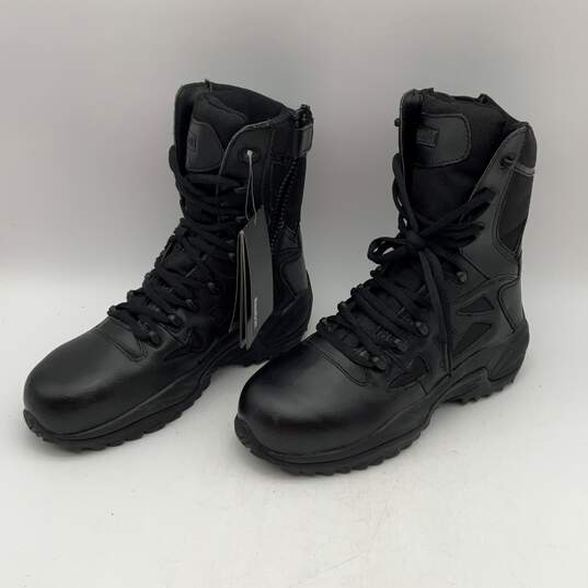 NWT Reebok Mens Black High-Top Lace-Up Steel Toe Combat Boots Size 7.5 image number 2