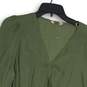 Nanette Lepore Womens Green V-Neck Long Sleeve Tunic Blouse Top Size Large image number 3