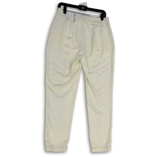 Womens White Flat Front Slash Pocket Straight Leg Cropped Pants Size 6 image number 2