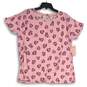 NWT Womens Pink Printed Crew Neck Short Sleeve Pullover T-Shirt Size X-Large image number 1