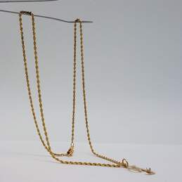 14k Gold 2mm Rope Chain Initial Pendant Necklace 4.3g alternative image