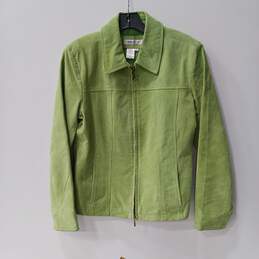 Coldwater Creek Green Leather Jacket Size S