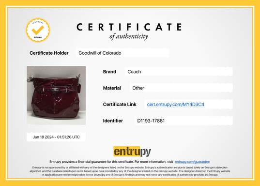 Authentic COACH Patent Leather Shoulder Bag image number 2