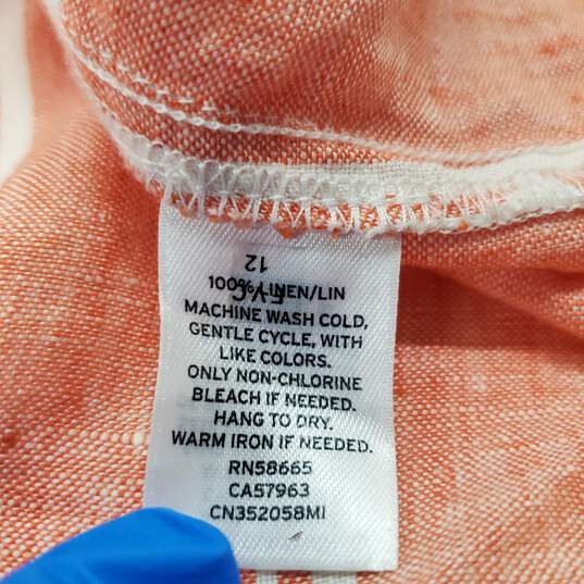 Caslon Women's Peach Stripe Linen T-Shirt Dress Size M image number 4