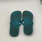 Tory Burch Womens Blue Monogram Flat Slip On Flip Flop Sandals image number 3