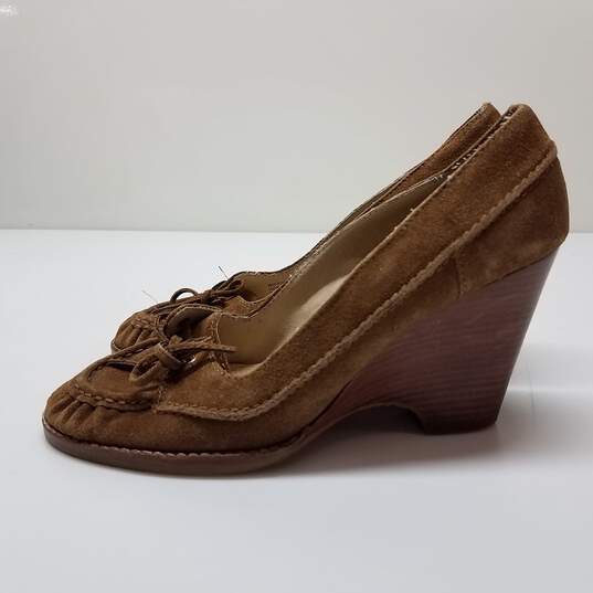 Michael Kors Tan Brown Suede Wedge Loafers Size 6.5 image number 2