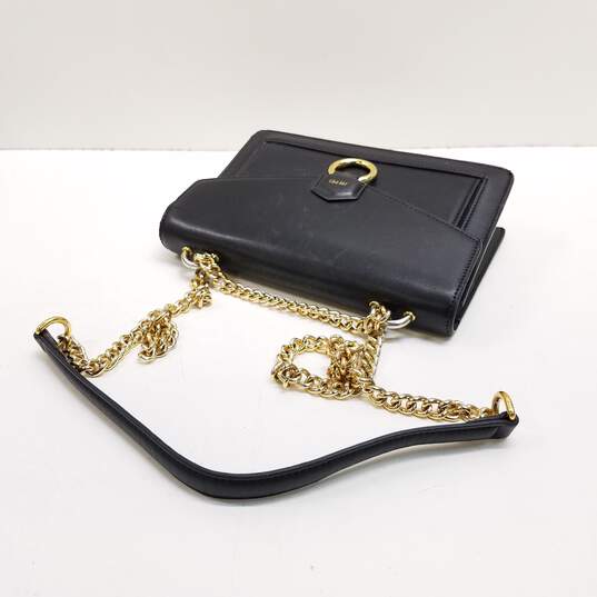 JW PEI The Envelope Black Gold Chain Crossbody Purse Bag Smooth Vegan  Leather