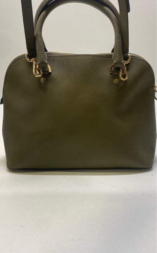 Michael Kors Saffiano Leather Cindy Dome Satchel Olive Green image number 2