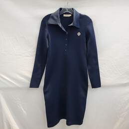 Tory Burch Navy Button Front Sweater Dress Size M