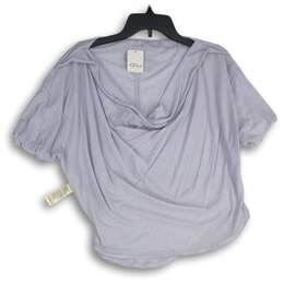 NWT We The Free Womens Lavender Cowl Neck Short Sleeve Pullover T-Shirt Size XS