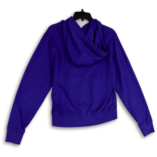 Womens Purple Long Sleeve Kangaroo Pocket Pullover Hoodie Size Medium image number 2