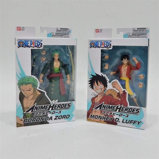Bandai Anime Heroes One Piece Monkey D. Luffy & Roronoa Zoro Action Figures image number 1