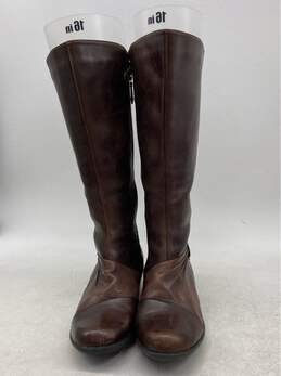 Vintage Brown Leather Knee-High Riding Boots Size 9.5 Excellent Condition"