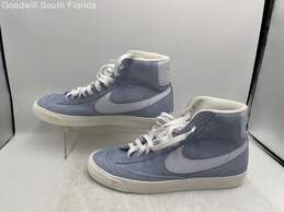 Nike Womens Blazer Mid`77 Essential Blue Lace-Up Sneaker Shoes Size 11.5