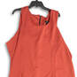 Womens Red Sleeveless Asymmetrical Hem Back Zip Shift Dress Size 30/32 image number 3