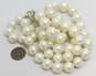 KJL Kenneth Jay Lane Silvertone Rhinestones Clasp White Faux Pearls Beaded Double Strand Necklace 203.2g image number 5