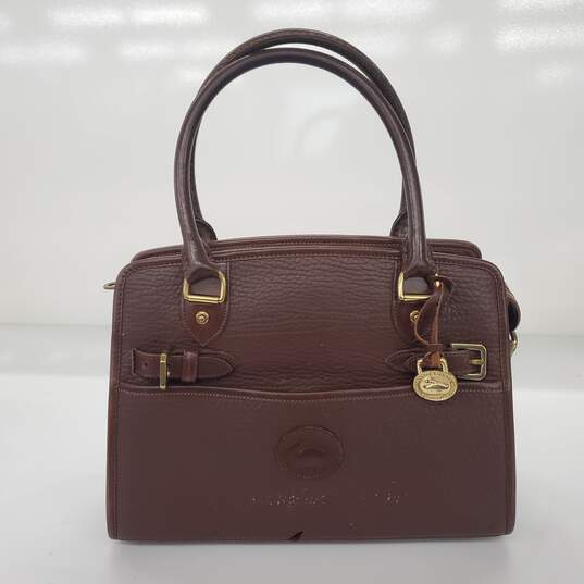 Buy the Vintage Dooney & Bourke Brown Pebble Leather Handbag ...