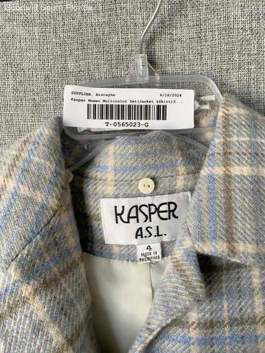 Kasper Womens Multicolor Set Jacket & Skirt Size 4 image number 10