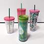 4pc Set of Assorted Starbucks Tumblers W/Lids image number 1