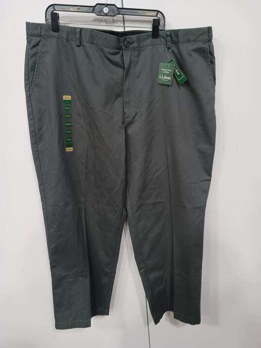 L. L. Bean Chino Style Comfort Waist Gray Pants Size 46 X 28 - NWT image number 1