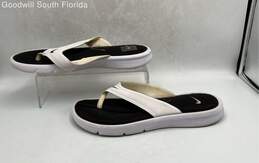 Nike Womens Flip Flop White Black Size 9 US