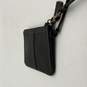 Womens Black Leather Zipper Logo Charm Wristlet Wallet image number 4