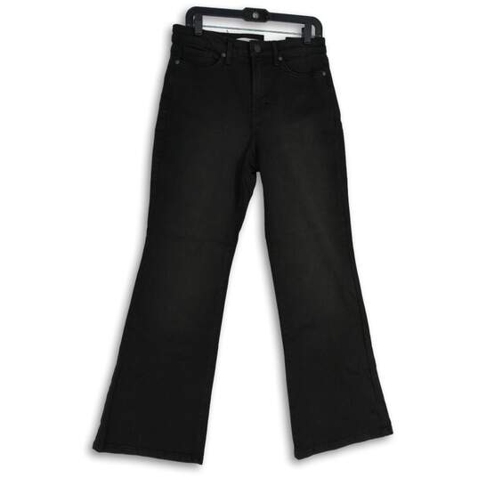 NWT Womens Black Denim Dark Wash Super High Rise Flared Leg Jeans Size 10 image number 1