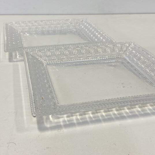Lot of 2 Tiffany & Co Plates Crystal Square Woven Basket image number 4