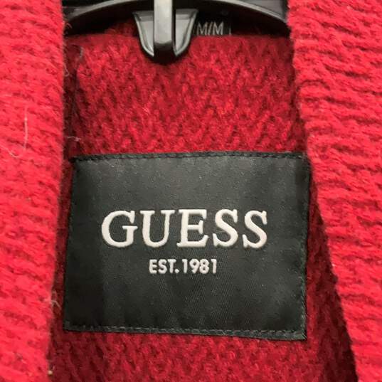 NWT Guess Womens Overcoat Button Front Mock Neck Long Sleeve Red Size M image number 6